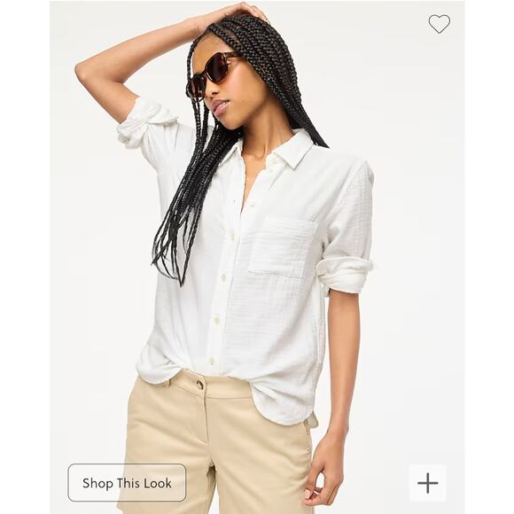 J. Crew Factory Tops - NWT J Crew Gauze button-up shirt white xs Retail $79.50